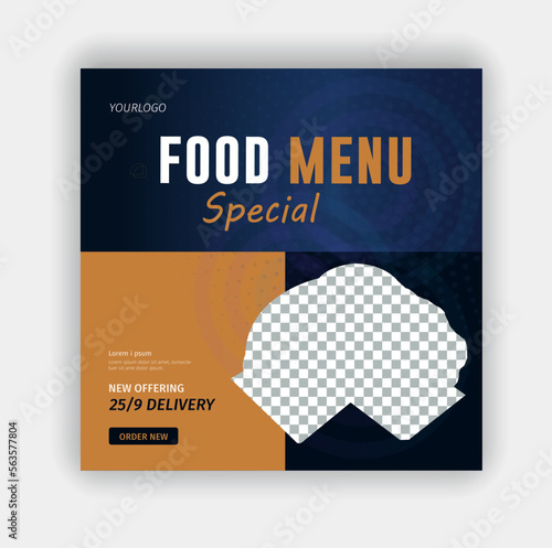 delicious spicy burger promotional instgaram food post design photo