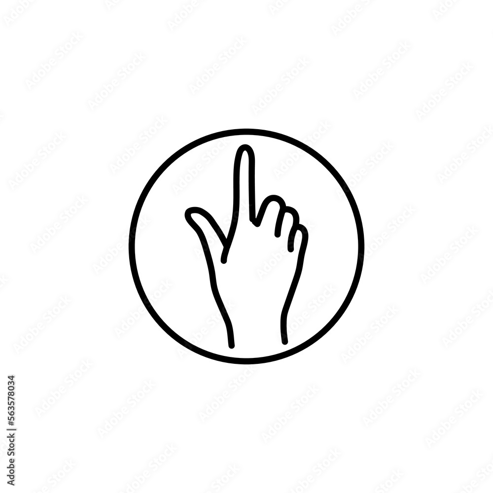 Hand color line icon. Sense of touch Hand color line icon. Sense of touch