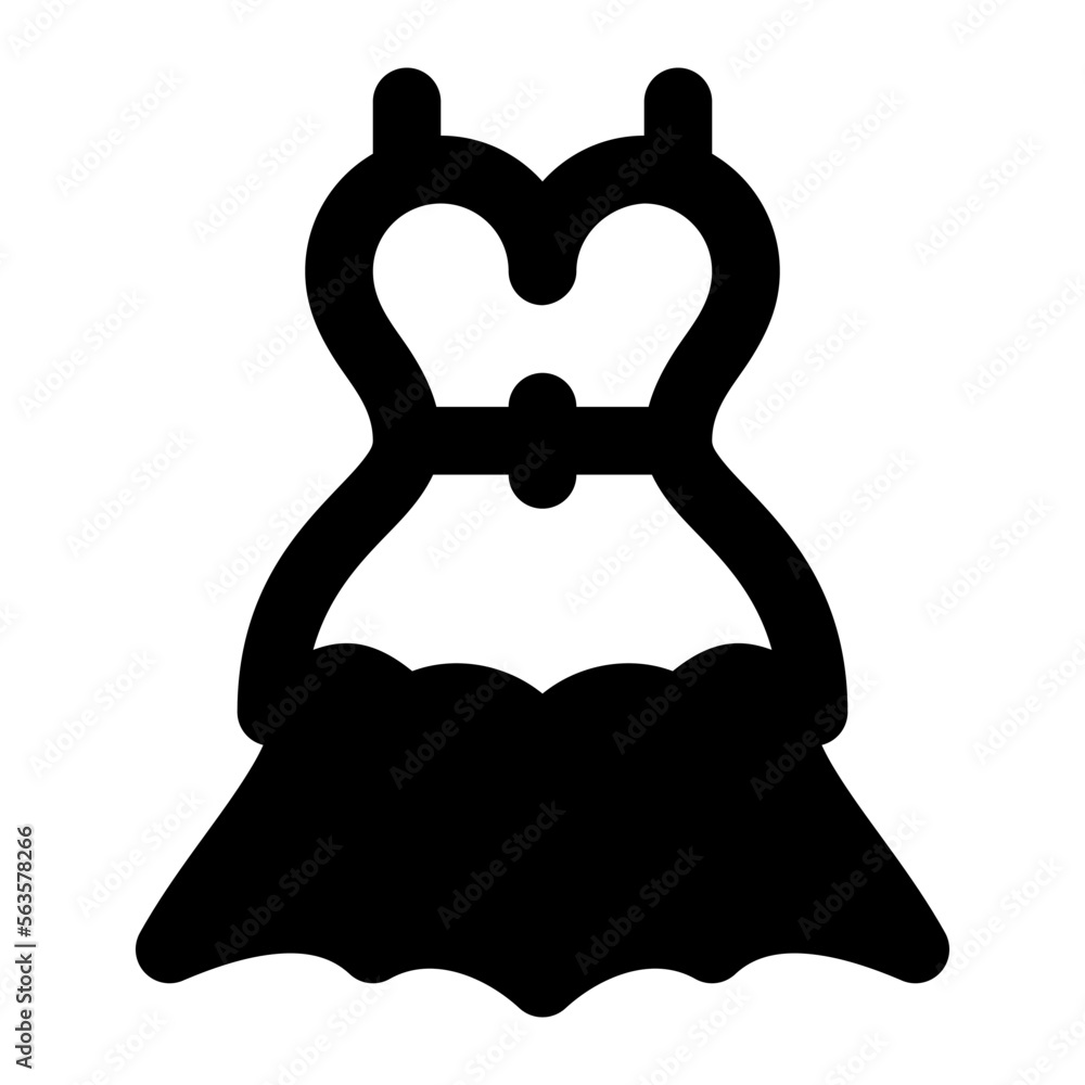 Bride Dress Glyph Style Icon vector design and illustration template Bride Dress Glyph Style Icon vector design and illustration template