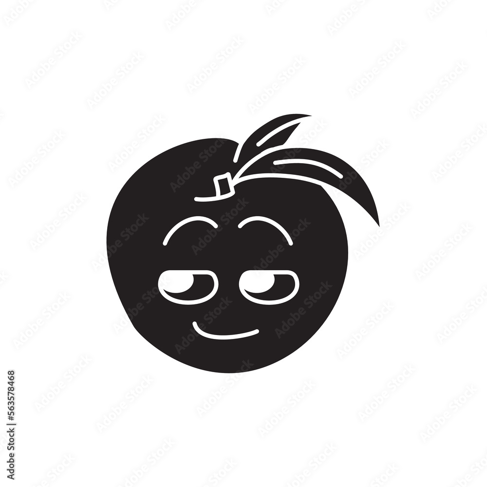 Obraz premium Lustful peach color line icon. Mascot of emotions