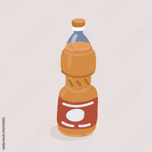 Vector illustration of olive or oil sunflower bottle
