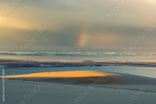 rainbow over the beach