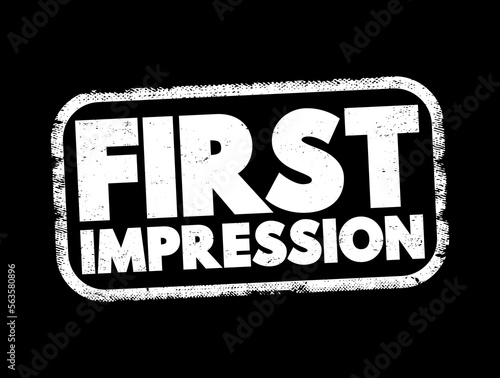First Impression text stamp, concept background