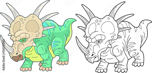 prehistoric dinosaur styracosaurus, illustration design