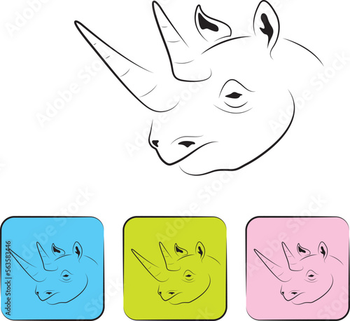 Vector Image of an Rhino Head