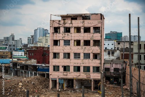 Photography abandoned building in the city