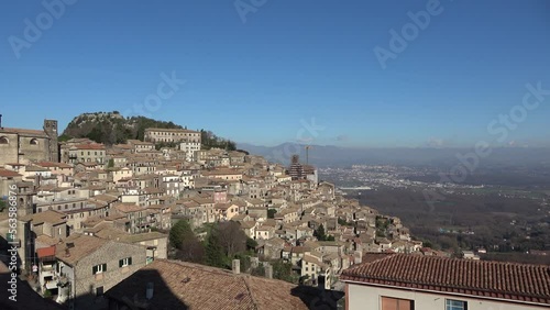 Panoramic view of Patrica, a medieval village in the province of Frosinone in Italy. photo