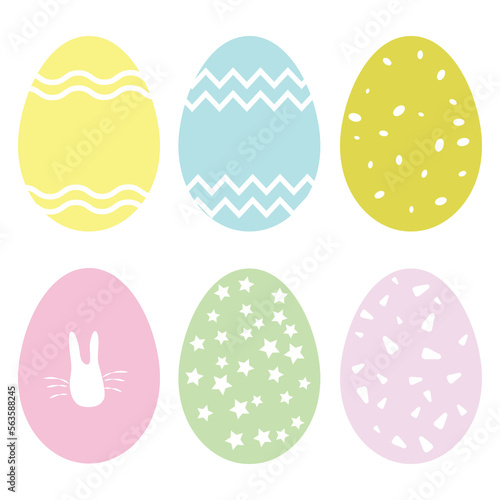 Set of Eatser eggs in trendy color. Vector illustration