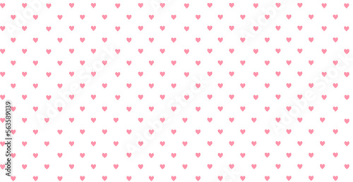 White background with pink hearts print background vector illustration.