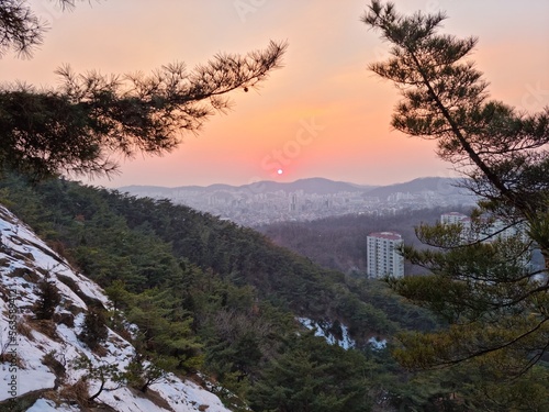 sunrise in the mountains photo