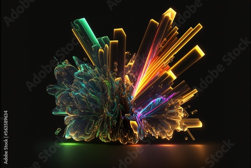 Abstract Neon Glow Stick Party Artwork