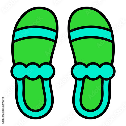 Slippers Filled Line Icon