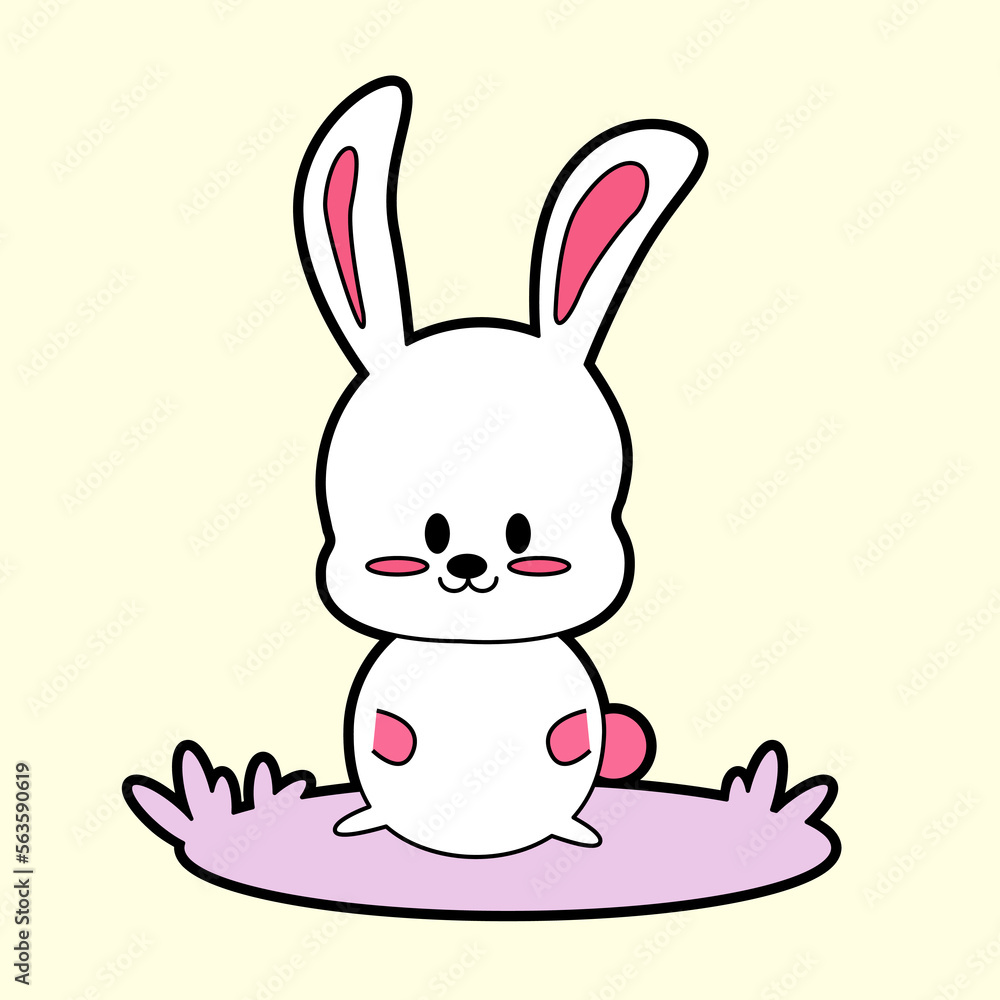 Fototapeta premium kawaii cartoon bunny sticker 