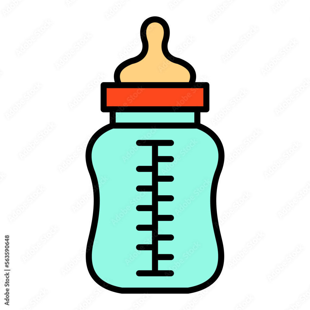 Baby Bottle Filled Line Icon Baby Bottle Filled Line Icon