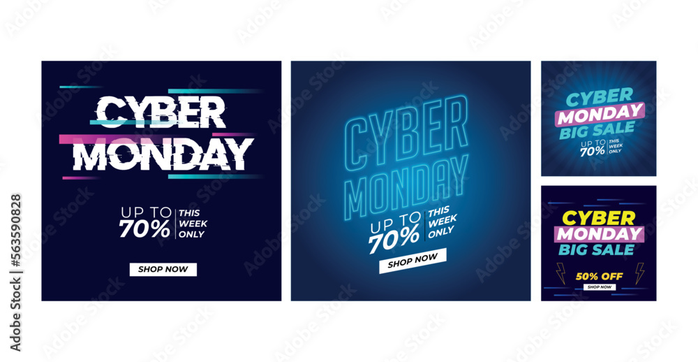 Cyber Monday discount ads web banner design template Cyber Monday discount ads web banner design template