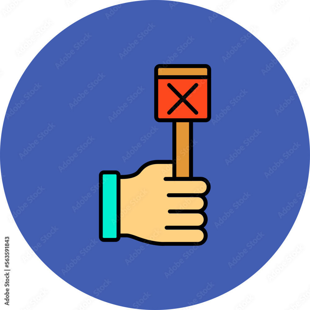 Vote No Multicolor Circle Filled Line Icon Vote No Multicolor Circle Filled Line Icon