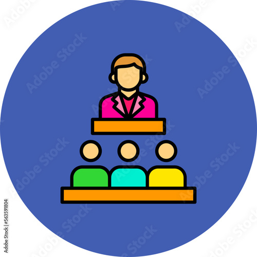 Senate Multicolor Circle Filled Line Icon