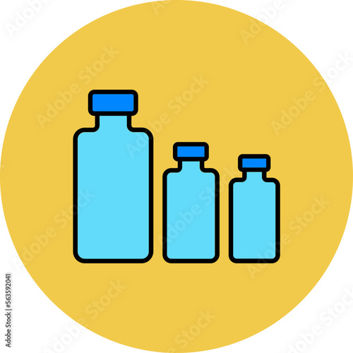 Vials Multicolor Circle Filled Line Icon