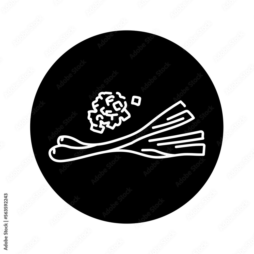 Green onion color line icon. Natural vegetable. Green onion color line icon. Natural vegetable.