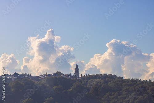 Topkapi Palace and clouds on the background. Travel to Istanbul background