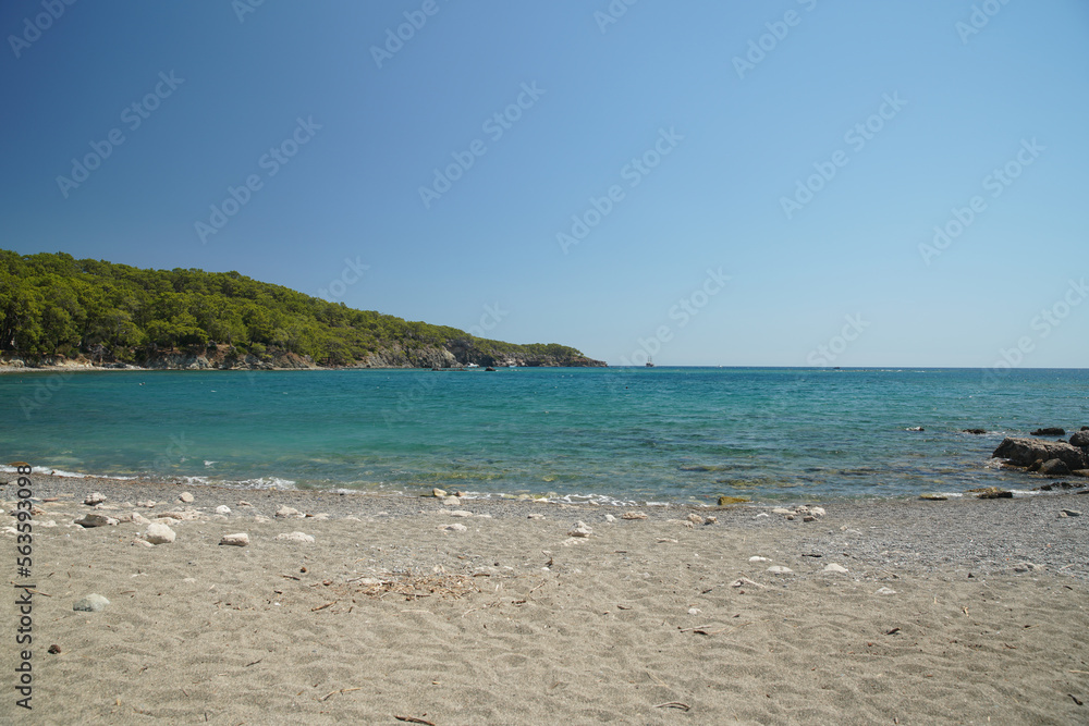Beach in Mediterranean coast of Antalya, Turkiye