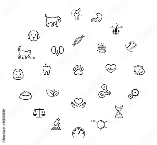 A set of icons for animals. The outline icons are well scalable and editable. Contrasting elements are good for different backgrounds. EPS10.	