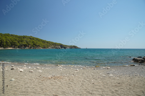 Beach in Mediterranean coast of Antalya  Turkiye