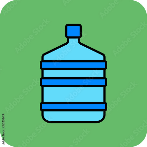 Water Gallon Multicolor Round Corner Filled Line Icon