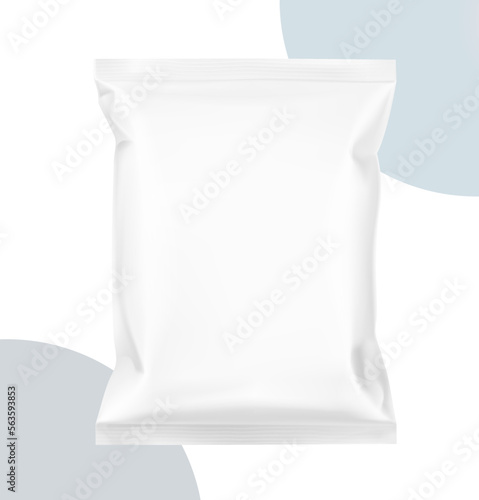 Blank pillow bag mockup isolated on white background. Vector illustration ready and simple to use for your design. The mock-up will make the presentation look as realistic as possible. EPS10.	
