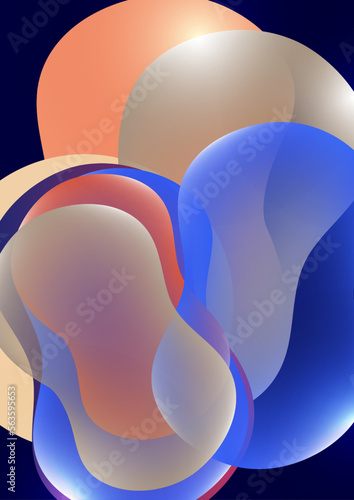 Bright colored fluid. Abstract 3d background. Liquid paints. Banner or sign design. Vector