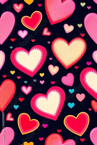 Seamless pattern with hearts