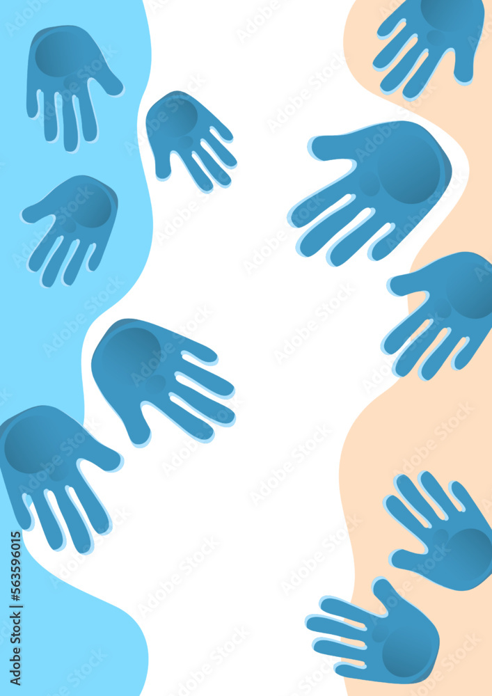 Abstract background, prints of children's palms. Vector Abstract background, prints of children's palms. Vector