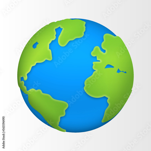 3d cartoon planet Earth Vector illustration.