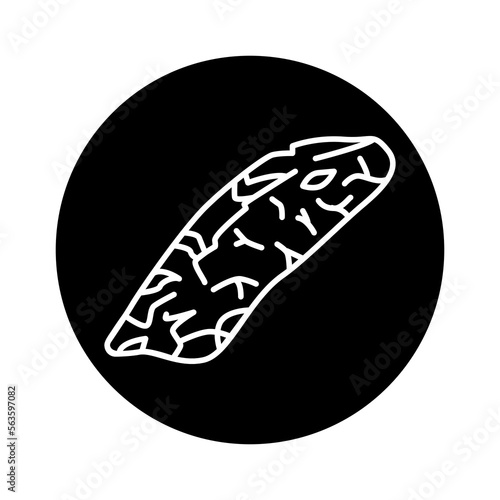 Beef flank color line icon. Cutting meat.