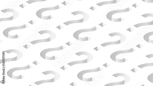 Questions abstract isometry background. Isometric abstract letter pattern on a white background. Vector Illustration