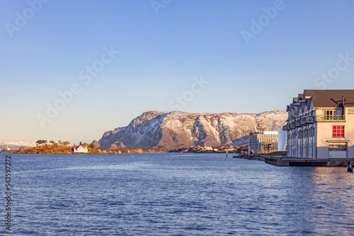 Brønnøysund harbor on Helgeland cost,Norway,Europe