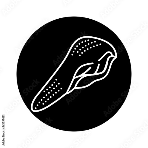 Beef tongue color line icon. Cutting meat.