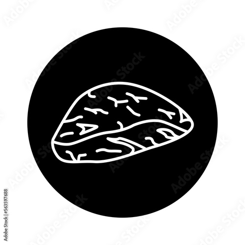 Beef rump color line icon. Cutting meat.