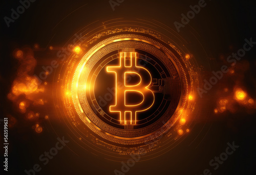 Bitcoin background theme created with Generative AI technology
