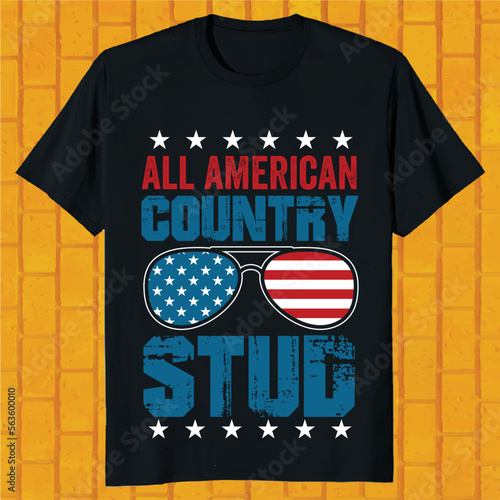 All American country stud t-shirt design