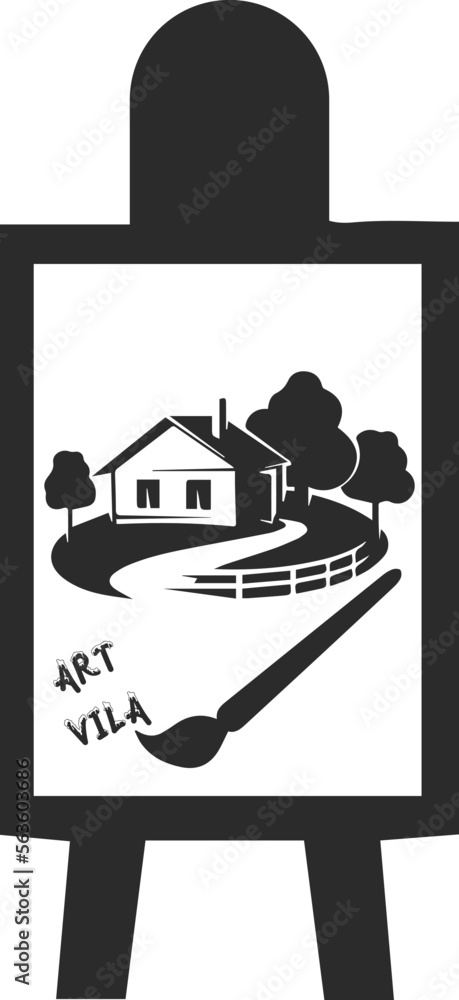 Fototapeta premium Art icon, creativity icon black vector
