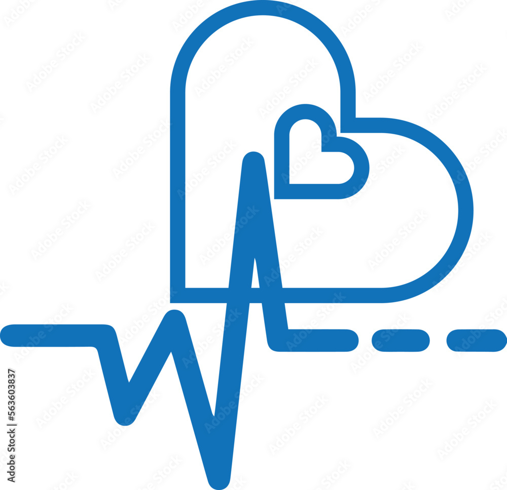 Heart icon, love symbol line icon blue vector Heart icon, love symbol line icon blue vector