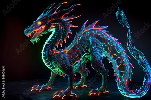 Fantasy dragon, ai illustration © Dr_Microbe
