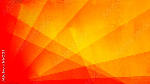 Gelber orangeroter abstrakter Hintergrund für Design. Geometrische Formen. Streifen, Linien. Farbverlauf. Modern, futuristisch. Hell dunkel ...