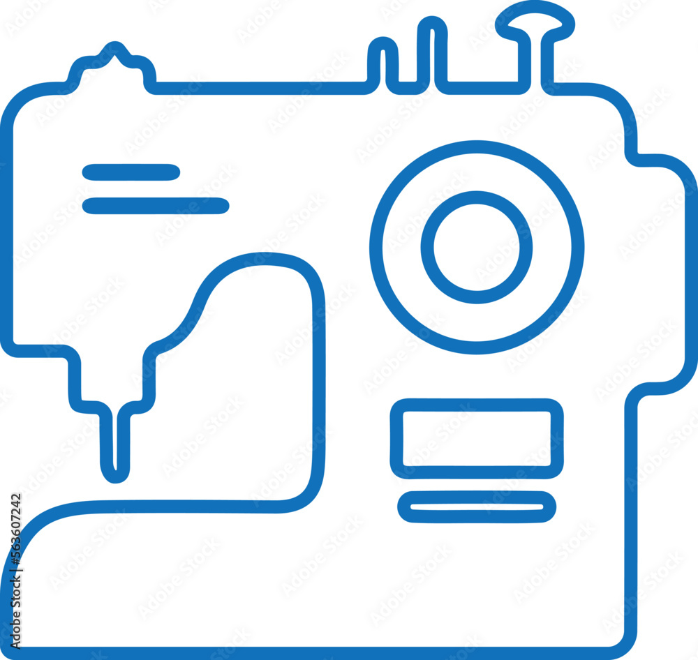 Sewing icon, sewing machine icon blue vector Sewing icon, sewing machine icon blue vector
