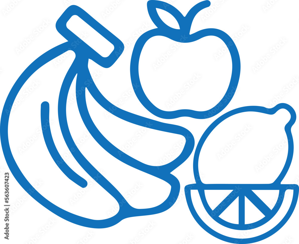 Healthy food icon, organic food line icon blue vector Healthy food icon, organic food line icon blue vector
