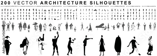 200 Architecture silhouettes - Vector