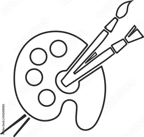 Art tool icon, drawing tool line icon black vector