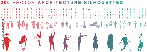 200 Architecture silhouettes - Vector