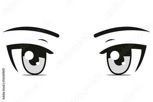 Cartoon Anime Eyes. Vector stock illustration